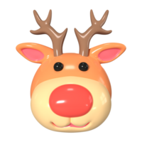 Christmas Reindeer 3D Illustration Icon png