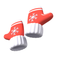 Weihnachten Handschuhe 3d Illustration Symbol png