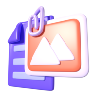 archivo adjunto icono de ilustración 3d png