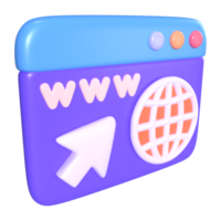 del browser 3d illustrazione icona png