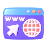 browser 3d illustratie icoon png