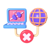 Disconnected 3D Illustration Icon png