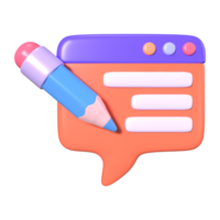 Blog 3D Illustration Icon png