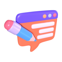 blog icono de ilustración 3d png