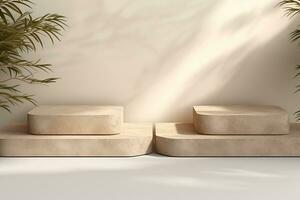 AI generated 3d rendered empty display podium Minimal scene for product display presentation photo