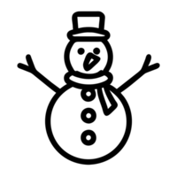 mignonne bonhomme de neige contour png