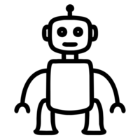 cute robot outline png