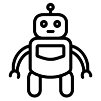 cute robot outline png