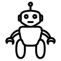 cute robot outline png