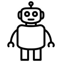 cute robot outline png