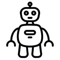 cute robot outline png