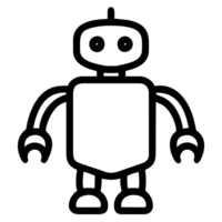 cute robot outline png