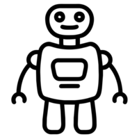 cute robot outline png