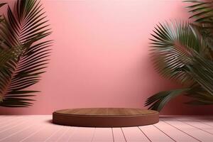 AI generated 3d rendered empty display podium Minimal scene for product display presentation photo