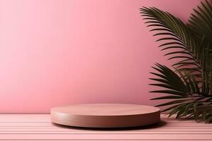 AI generated 3d rendered empty display podium Minimal scene for product display presentation photo