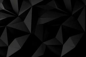 AI generated Black abstract geometric background from polygons photo