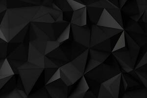 AI generated Black abstract geometric background from polygons photo