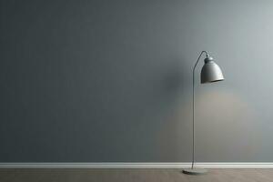 AI generated a lamp on full empty hall 3d rendered photo