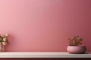 AI generated 3d rendered empty display podium Minimal scene for product display presentation photo