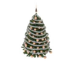 Natale albero isolato su sfondo. 3d interpretazione - illustrazione png