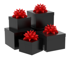 Christmas gift boxes isolated on background. 3d rendering - illustration png