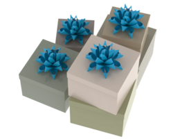 Kerstmis geschenk dozen geïsoleerd Aan achtergrond. 3d renderen - illustratie png