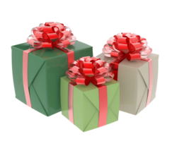 Christmas gift boxes isolated on background. 3d rendering - illustration png