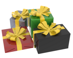 Christmas gift boxes isolated on background. 3d rendering - illustration png