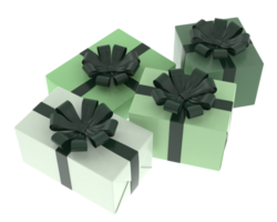 Christmas gift boxes isolated on background. 3d rendering - illustration png