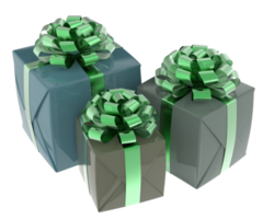 Christmas gift boxes isolated on background. 3d rendering - illustration png