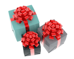 Navidad regalo cajas aislado en antecedentes. 3d representación - ilustración png