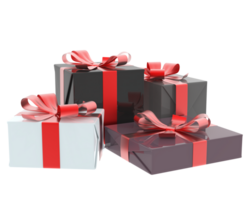 Kerstmis geschenk dozen geïsoleerd Aan achtergrond. 3d renderen - illustratie png
