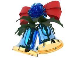 Christmas bells isolated on background. 3d rendering - illustration png