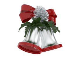 Christmas bells isolated on background. 3d rendering - illustration png