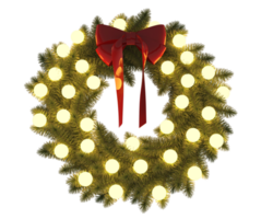Christmas wreath isolated on background. 3d rendering - illustration png