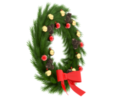 Weihnachten Kranz isoliert auf Hintergrund. 3d Rendern - - Illustration png