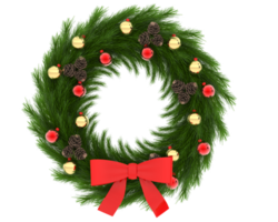 Christmas wreath isolated on background. 3d rendering - illustration png