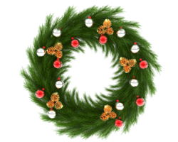 Christmas wreath isolated on background. 3d rendering - illustration png