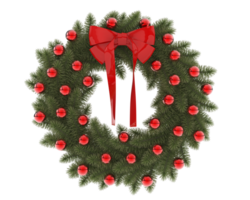 Christmas wreath isolated on background. 3d rendering - illustration png