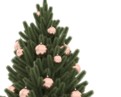 jul träd isolerat på bakgrund. 3d tolkning - illustration png