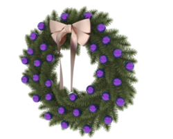 Christmas wreath isolated on background. 3d rendering - illustration png