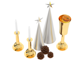 Christmas table decoration isolated on background. 3d rendering - illustration png