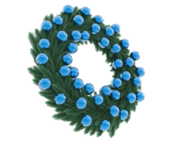 Christmas wreath isolated on background. 3d rendering - illustration png