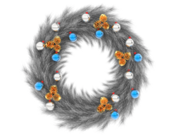 Weihnachten Kranz isoliert auf Hintergrund. 3d Rendern - - Illustration png