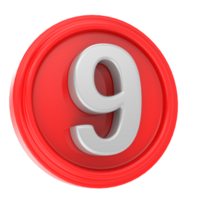 3d rendere numero 9 png