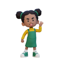 3d linda niña hacer divertido de png