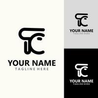 minimalista tc, letra logo, sencillo y lujo icono vector negocio identidad diseño modelo