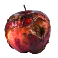 AI generated Rotten Apple Illustrates Unhealthy Eating A Close-Up View of Decay and Unwholesome Food png