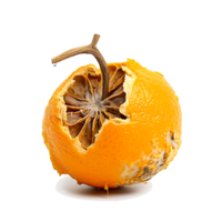 AI generated Decomposing Rotten Orange Unhealthy Eating Concept in Spoiled Citrus, Mold Growth png