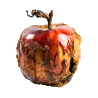 AI generated Rotten Apple Illustrates Unhealthy Eating A Close-Up View of Decay and Unwholesome Food png